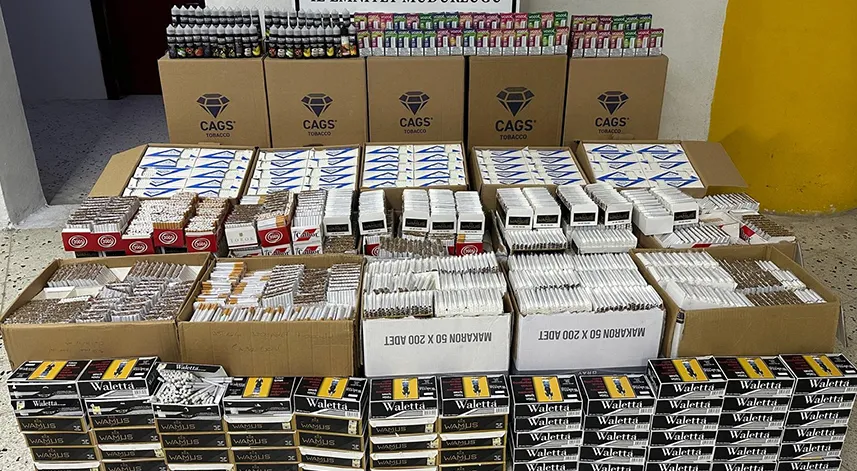 250 bin 800 makaron ele geçirildi