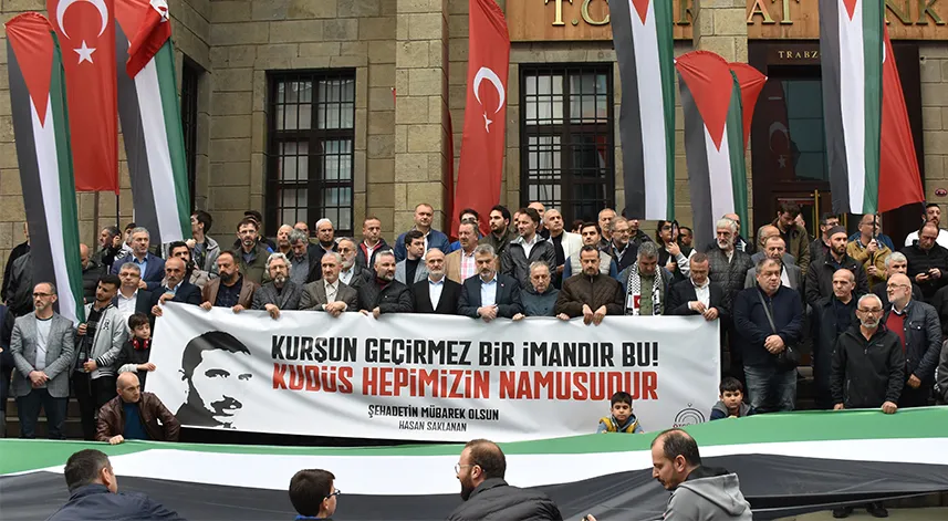 Trabzon'da Filistin'e destek için yürüdüler