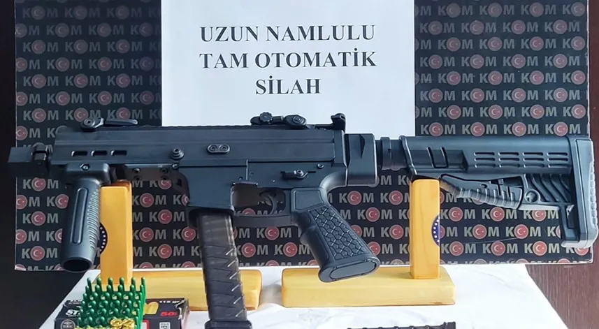 Uzun namlulu tam otomatik silah ele geçirildi