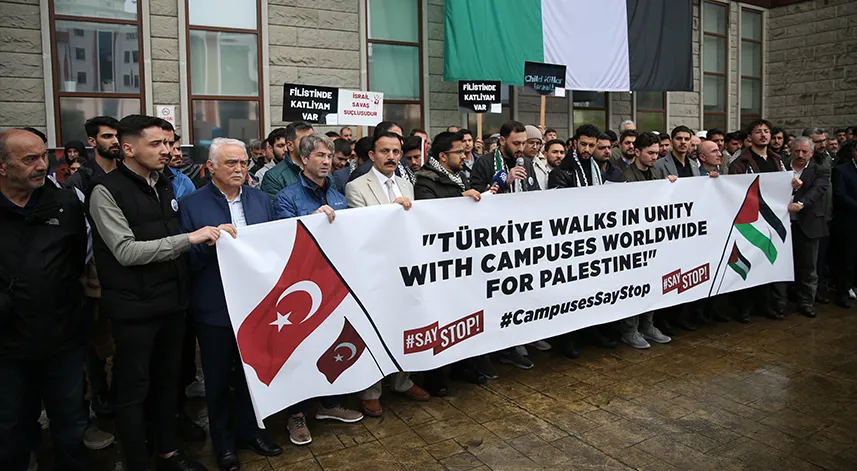 Rize'den Filistin eylemlerine destek