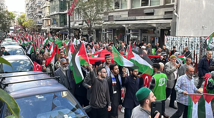 Samsun'da Filistin'e destek yürüyüşü düzenlendi
