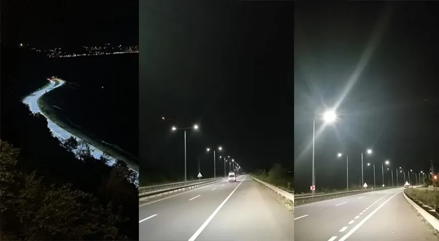 Çayeli ile Rize-Artvin Havalimanı arası aydınlatıldı
