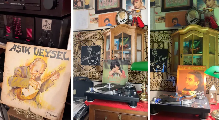 Rize’de köy evinde taş plak koleksiyonu