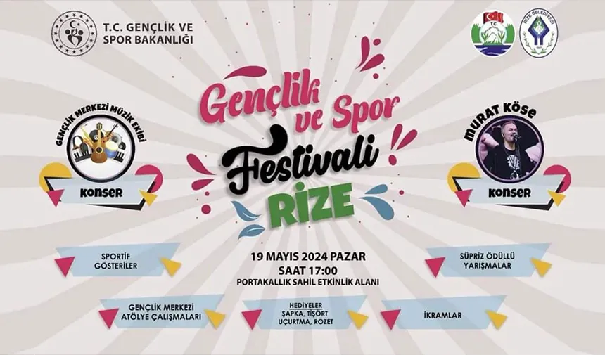 Rize’de Gençlik ve Spor Festivali düzenlenecek