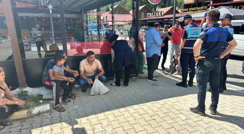 Uzungöl'de 12 dilenci hakkında işlem yapıldı