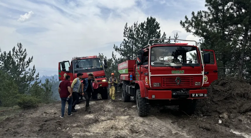 Yıldırım isabet etmesi sonucu çıkan orman yangını kontrol altına alındı