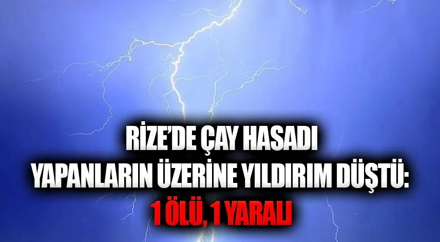 Rize'de yakınına yıldırım isabet eden 1 kişi öldü, 1 kişi yaralandı