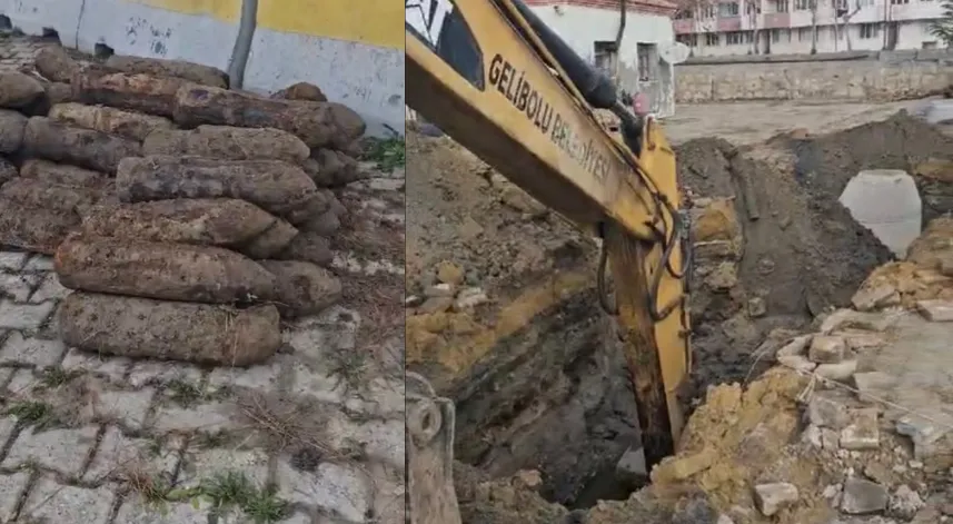 Patlamamış 50 top mermisi bulundu