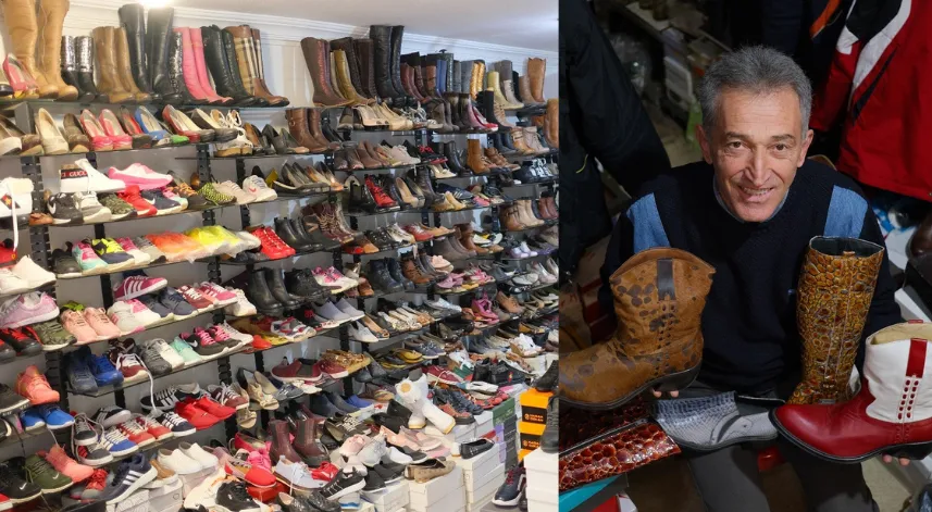 Çeyrek asırlık ayakkabı koleksiyonuna gözü gibi bakıyor