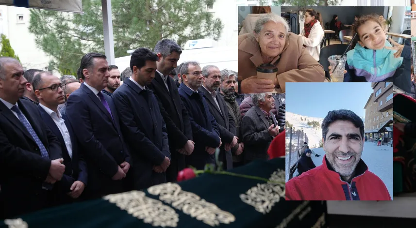 Otel yangınında hayatını kaybeden Şenol, Mina ve Gülçin Akişli son yolculuğuna uğurlandı