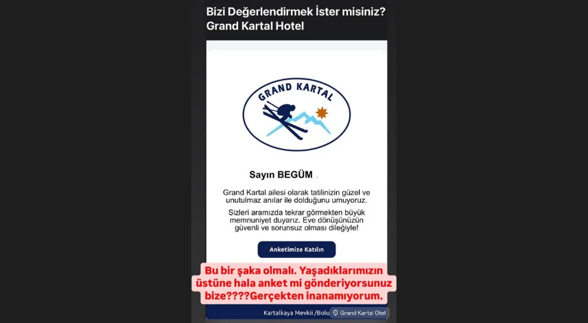 78 Cana mezar olan otelden 'pes' dedirten mesaj