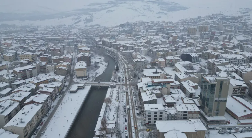 Bayburt'ta kar yağışı