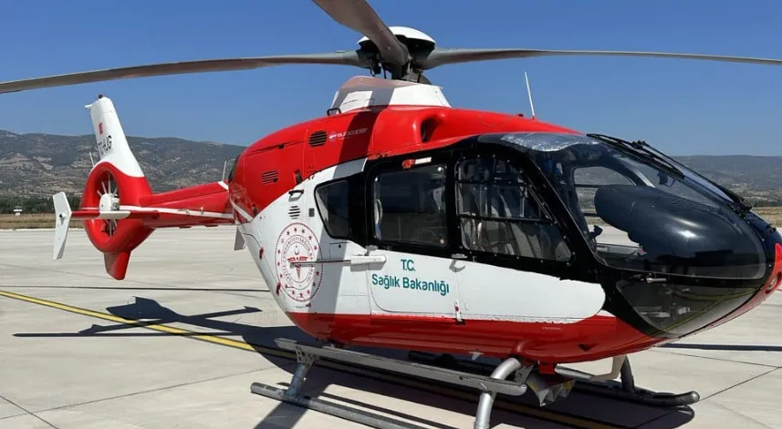 Tokat'ta ambulans helikopter 13 yaşındaki çocuk için havalandı
