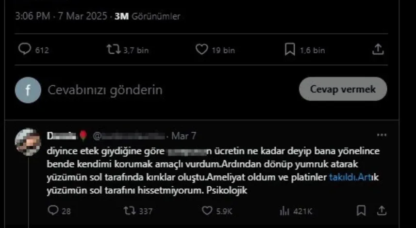 Taciz ve darp mağduru kadın: 