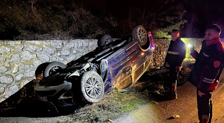 Tokat'ta devrilen cipteki 4 kişi yaralandı