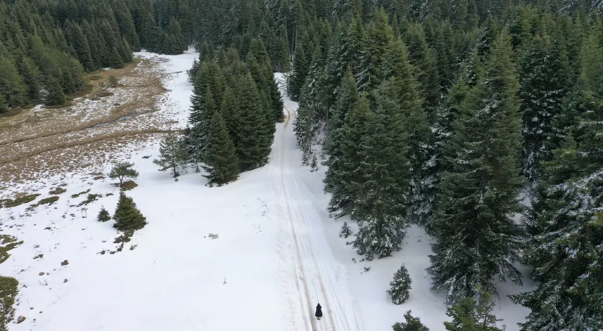 Bolu'da ilkbahar ve kış bir arada yaşanıyor
