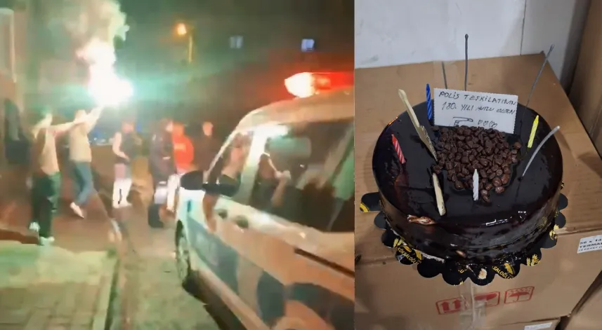 Samsun- Kavga ihbarına giden polislere sürpriz kutlama