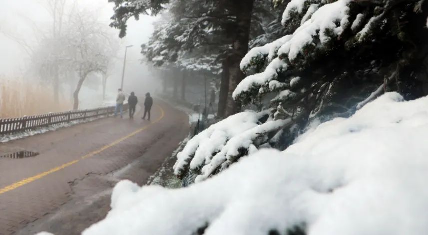 Gölcük Tabiat Parkı, karla kaplandı