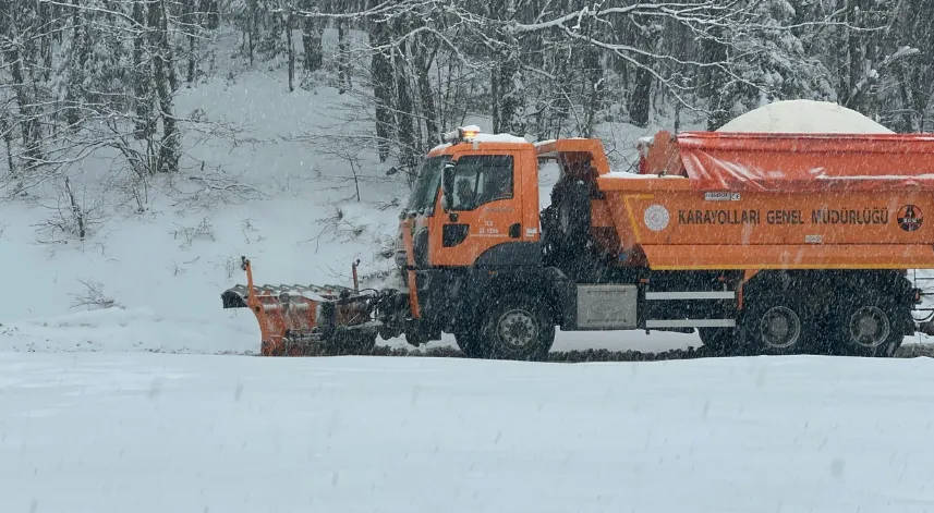Bolu Dağı'nda kar yağışı
