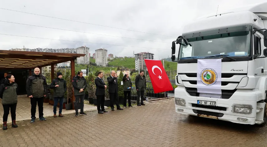Ordu’dan Azerbaycan’a 3 tır orman fidanı gönderildi