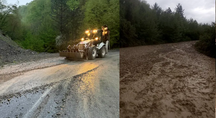 Karabük'te sağanak ve dolu etkili oldu