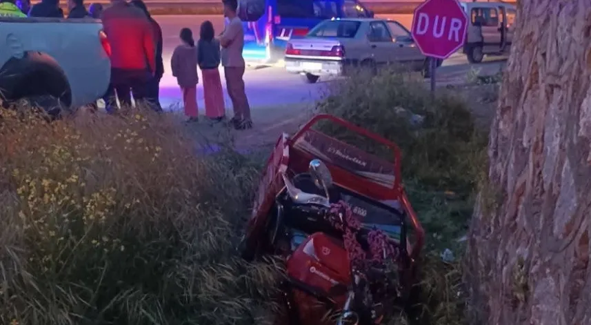 Samsun'da devrilen motosikletin sürücüsü ağır yaralandı