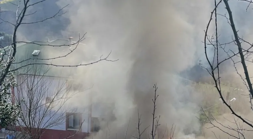 Trabzon'da evde çıkan yangın hasara yol açtı