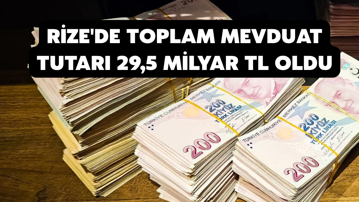 Rize'de toplam mevduat tutarı 29,5 milyar TL oldu