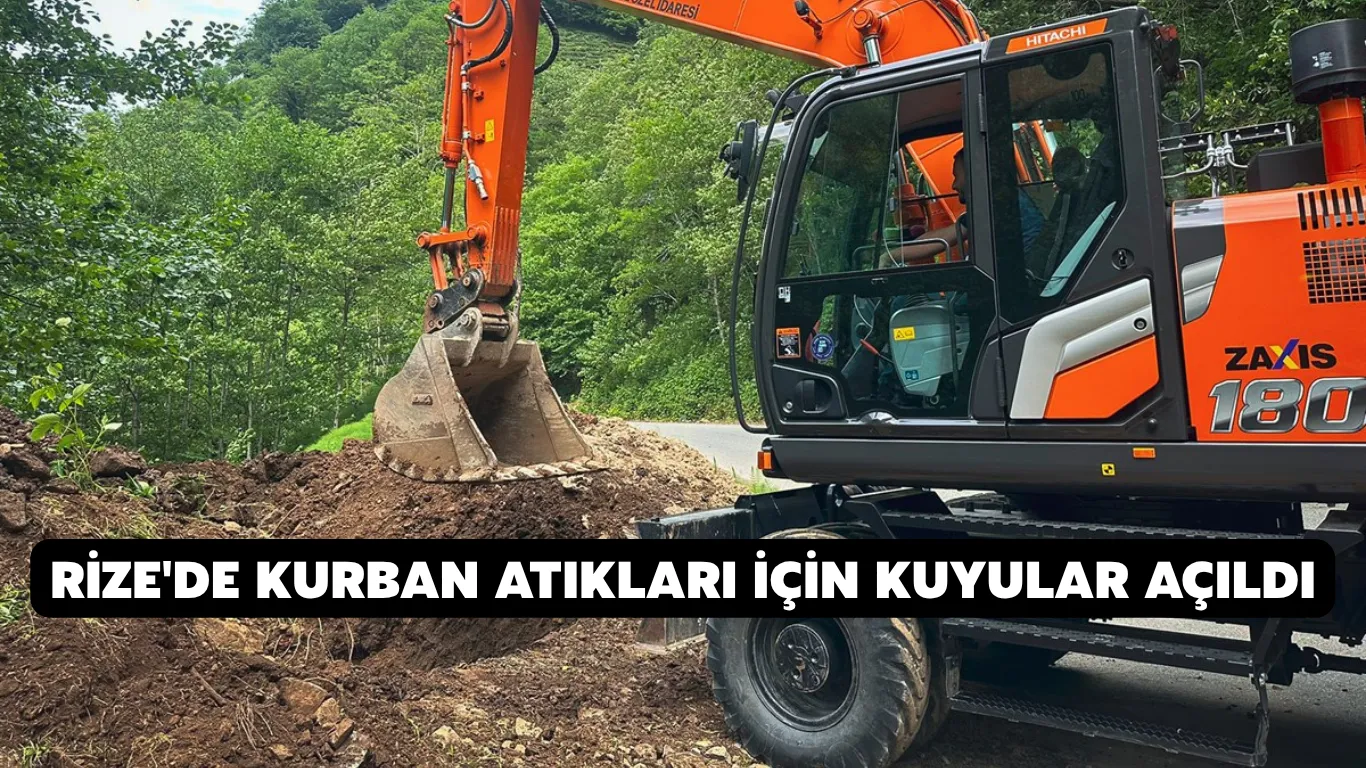 Rize'de kurban atıkları için kuyular açıldı