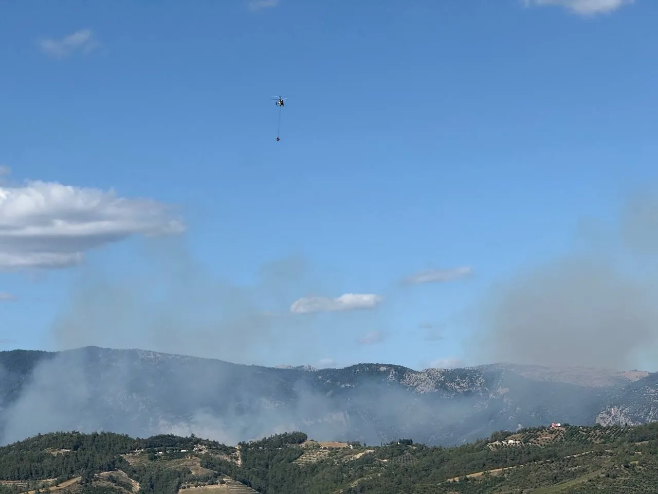 Kozan'daki orman yangını sürüyor, ekipler müdahale ediyor