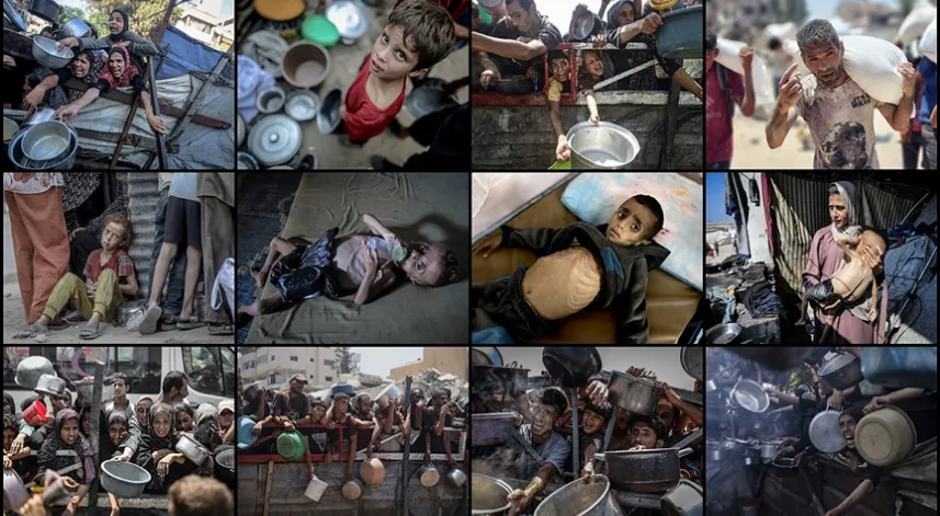 İsrail yardımlara izin vermiyor, Gazze'de çocuklar 