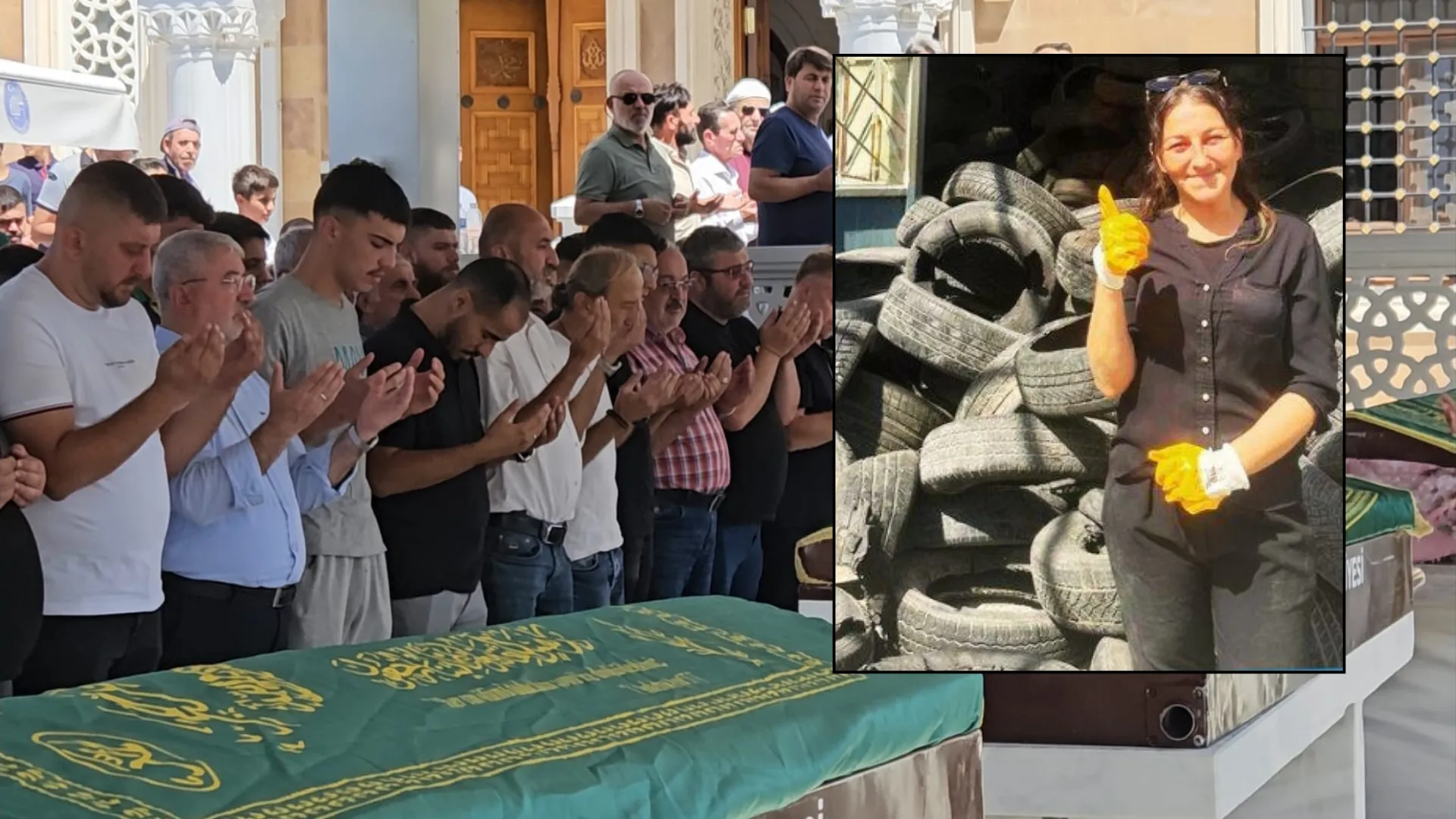 Atık yağ tankına düşüp ölen anne ile oğlu toprağa verildi