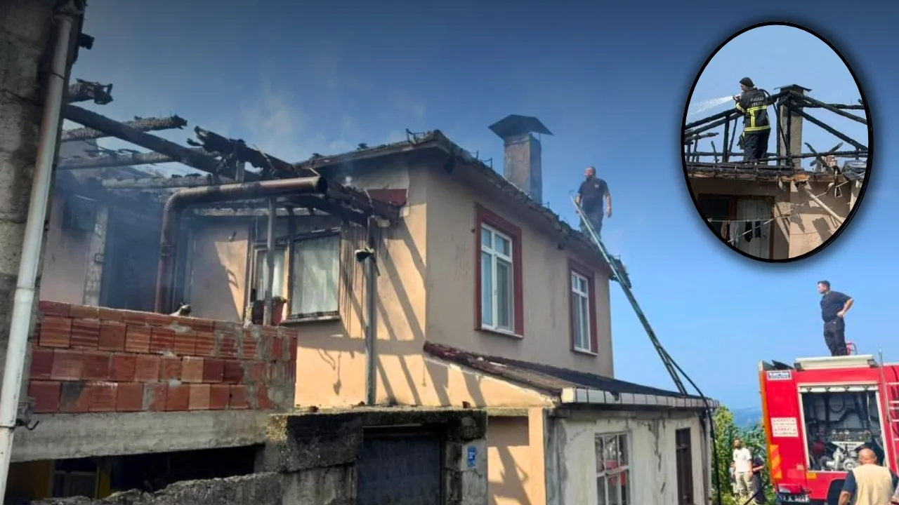 Rize’de çatı yangını korkuttu