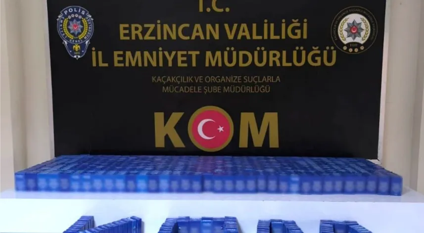 Erzincan’da bin paket makaron ele geçirildi