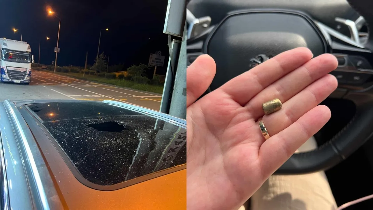 Rize'de yorgun mermi otobile isabet etti, şans eseri yaralanan olmadı