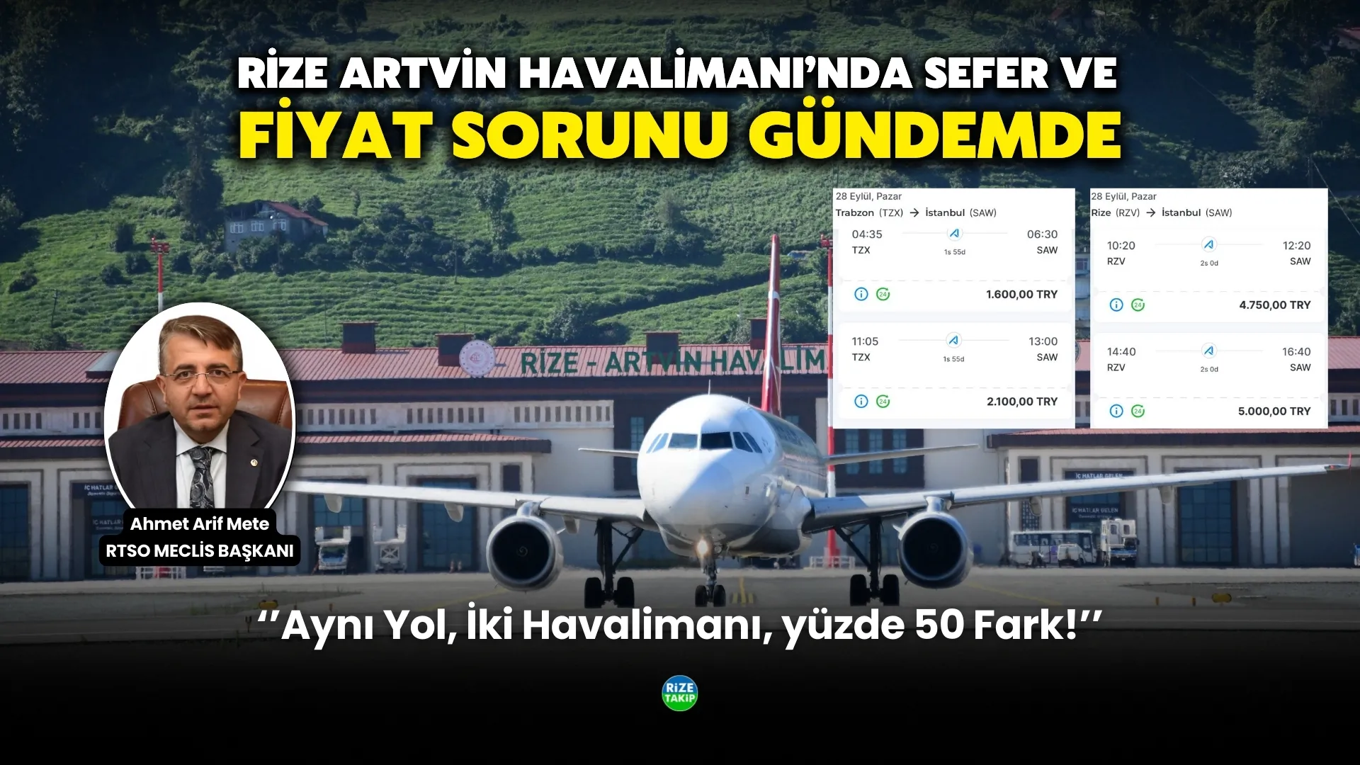 Rize Artvin Havalimanı’nda Sefer ve Fiyat Sorunu Gündemde