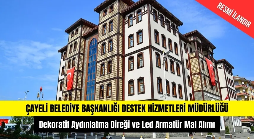 ÇAYELİ BELEDİYE BAŞKANLIĞI DEKORATİF AYDINLATMA DİREĞİ VE LED ARMATÜR ALIMI