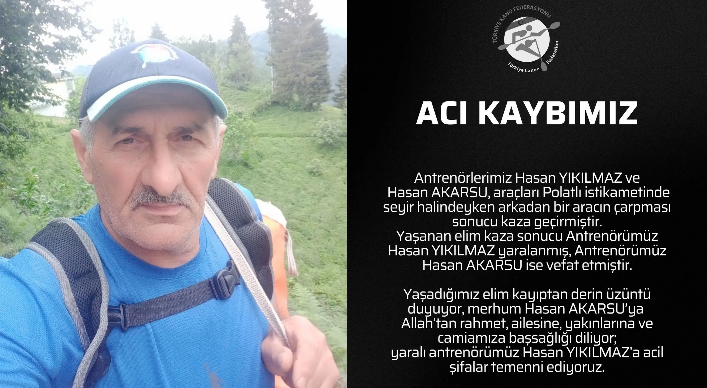 Rizeli kano antrenörü Hasan Akarsu'dan acı haber