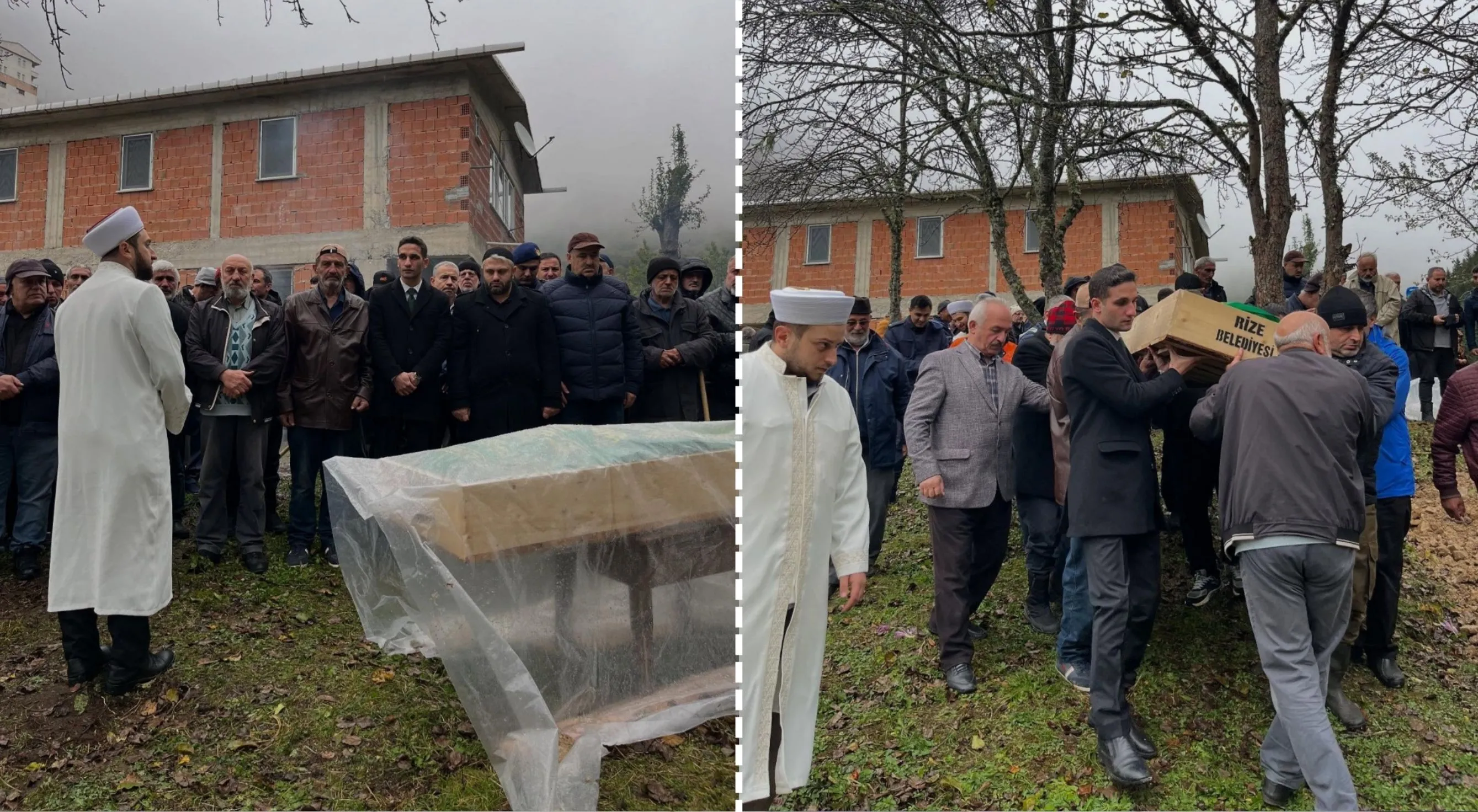 Rize'de şehit babası son yolculuğuna uğurlandı