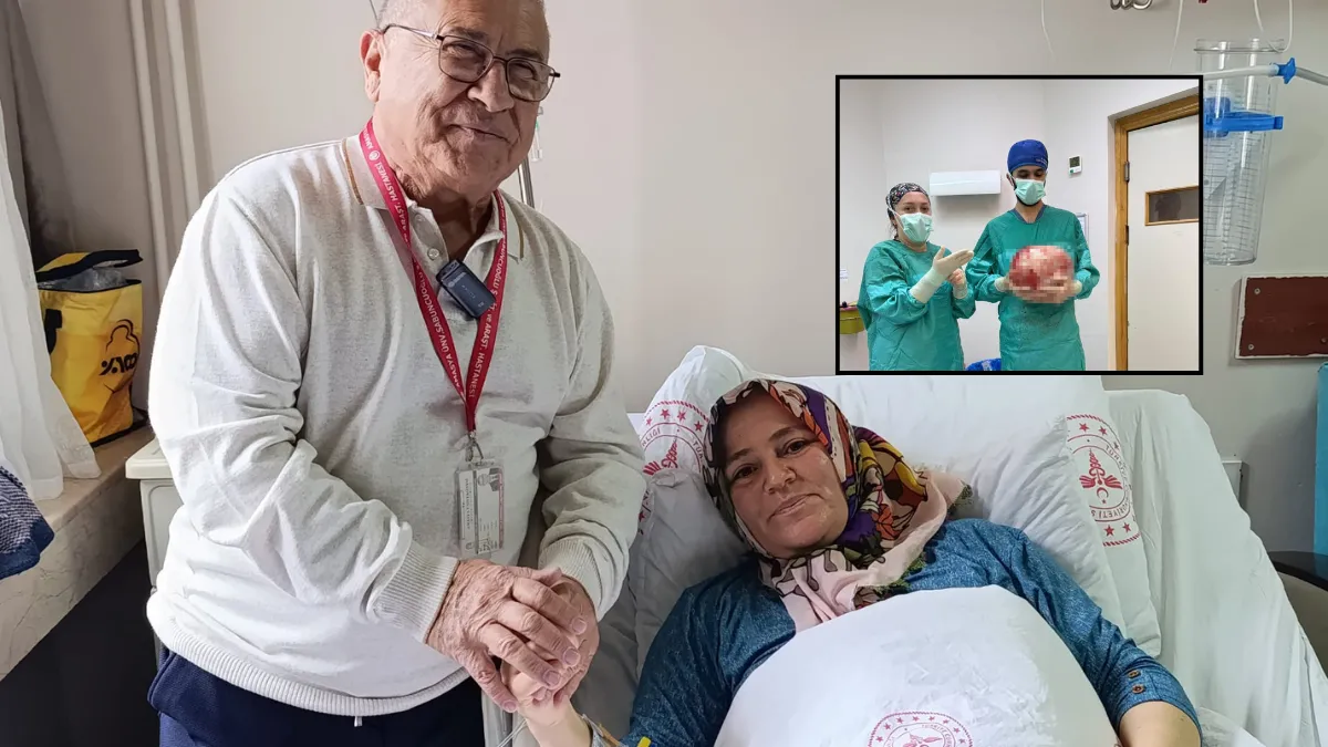 Karnından 8,5 kiloluk kitle çıkarıldı