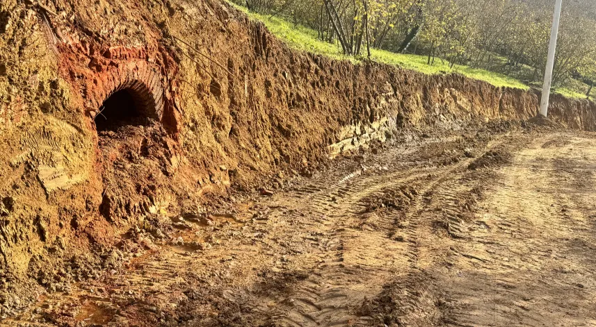 Düzce'de yol çalışmasında 