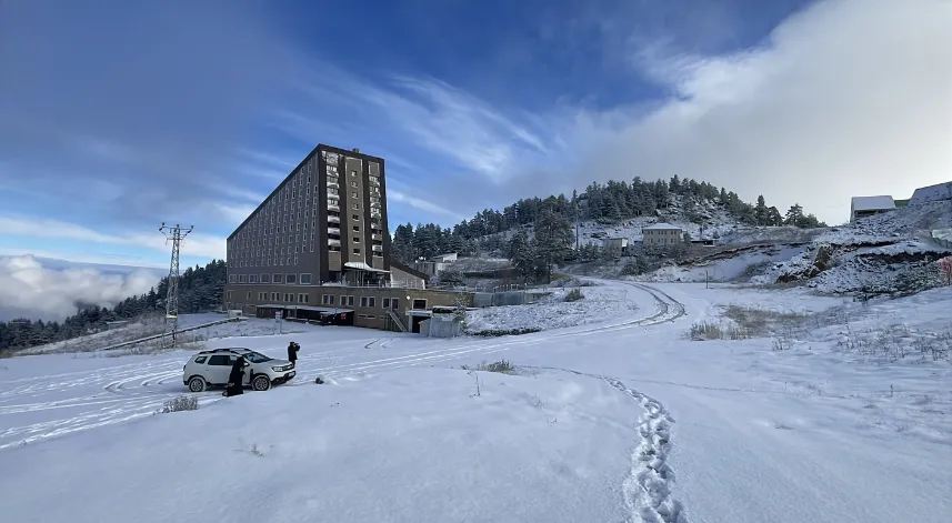Bolu'nun yüksek kesimlerinde kar kalınlığı 10 santimetreye ulaştı