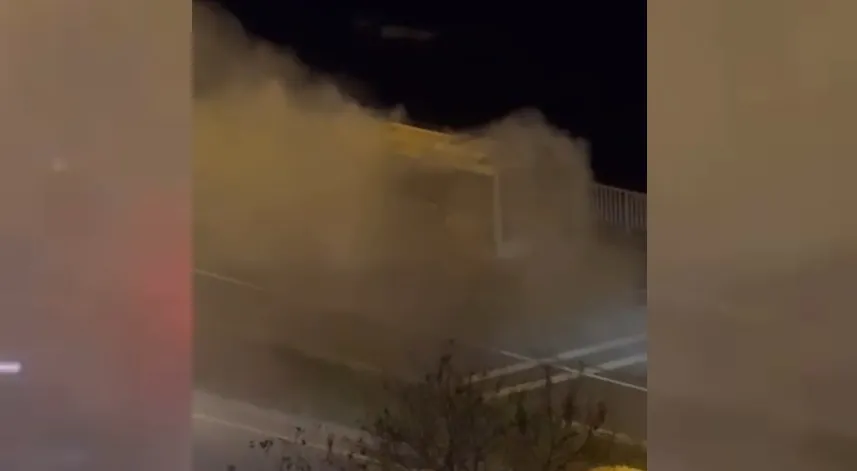 Zonguldak’ta seyir halindeki halk otobüsü yandı