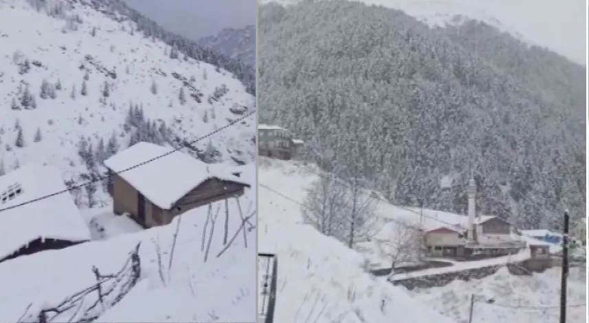 Rize’nin yüksekleri beyaza büründü