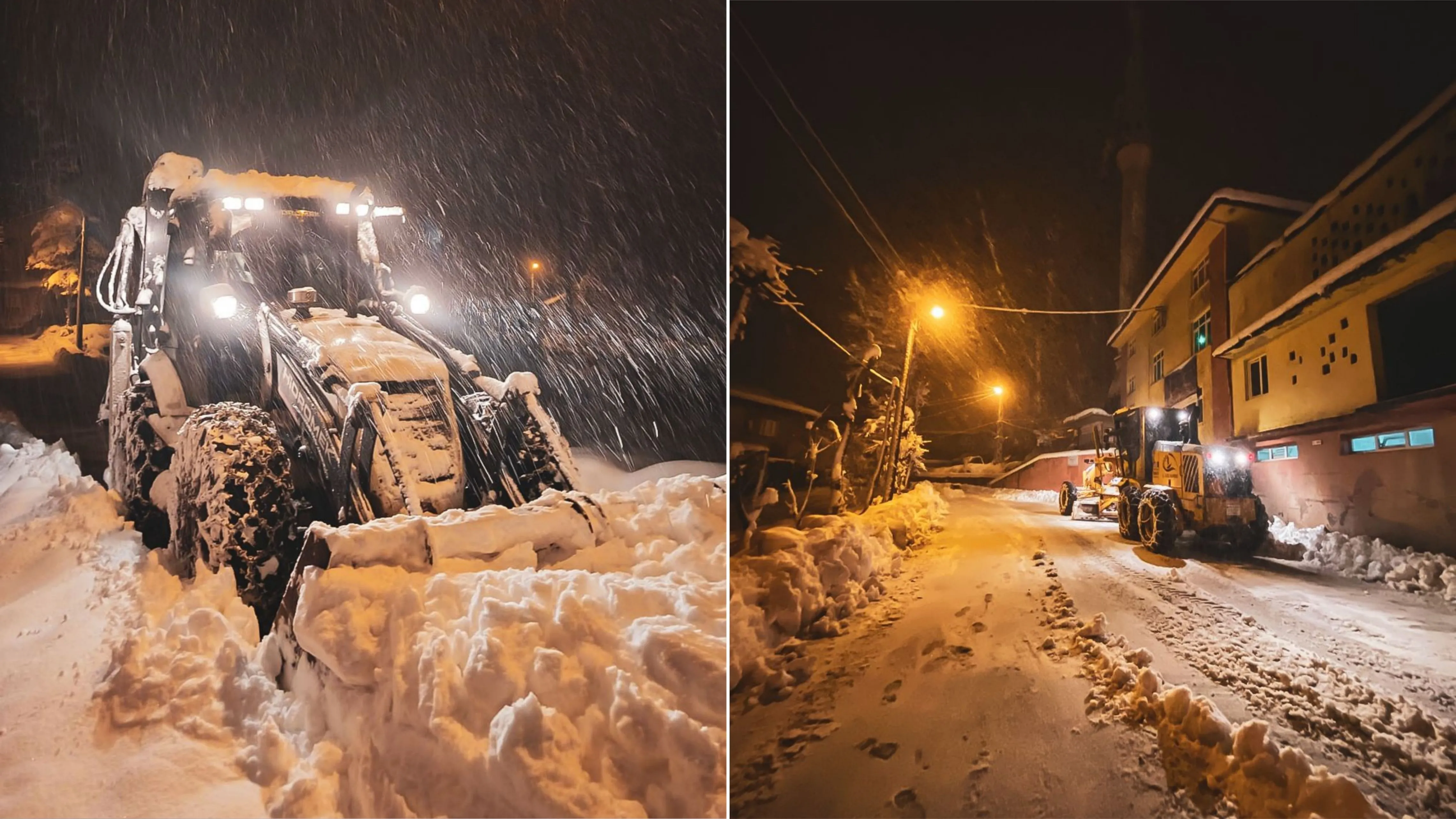 Rize’de kar yağışı nedeniyle 17 köy yolu ulaşıma kapandı