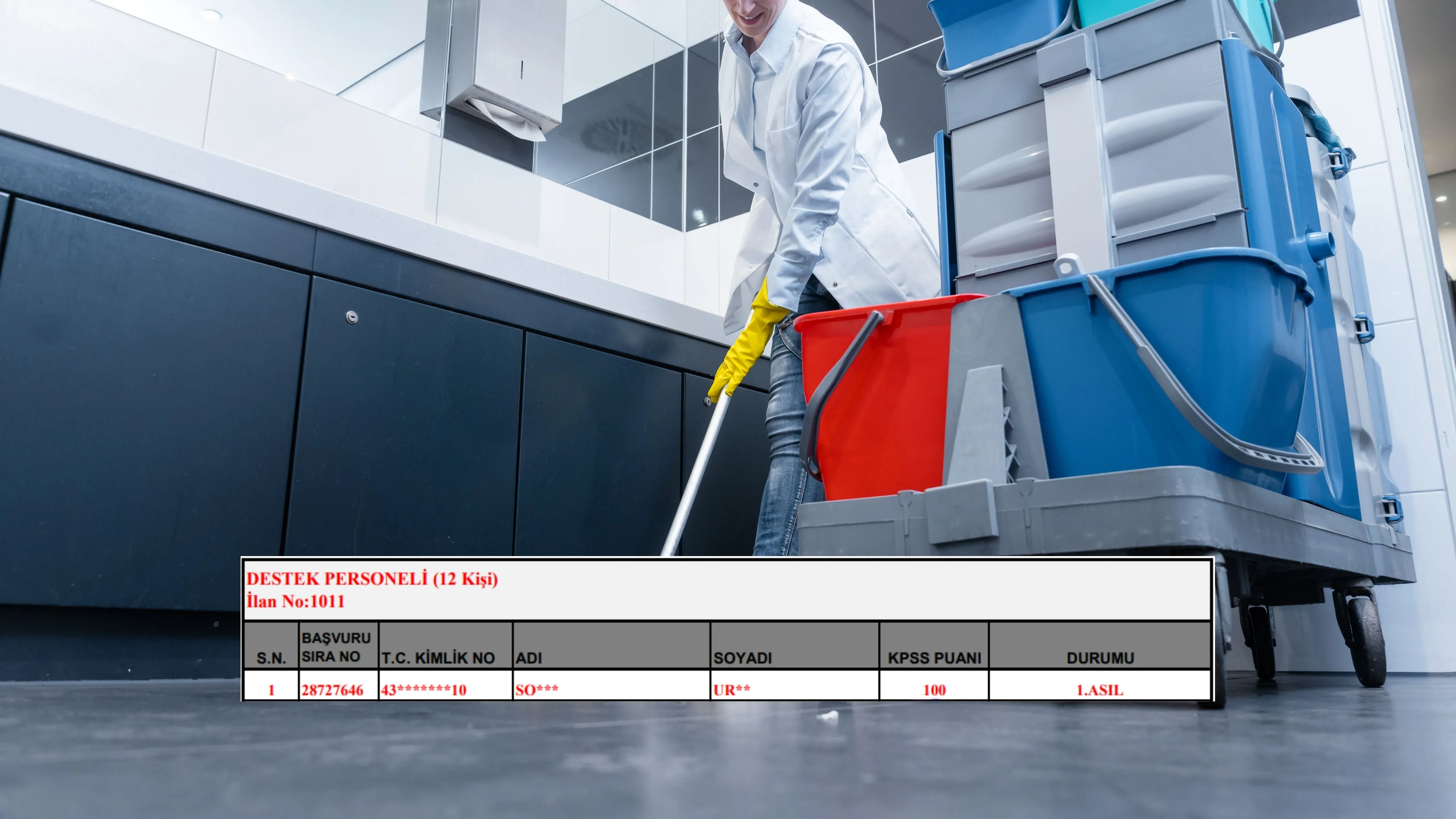 KPSS Türkiye birincisi temizlik görevlisi kadrosuna yerleşti