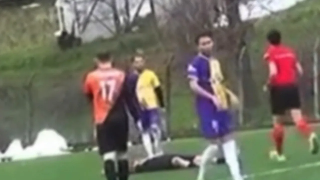 Amatör lig maçında, futbolcunun dili boğazına kaçtı
