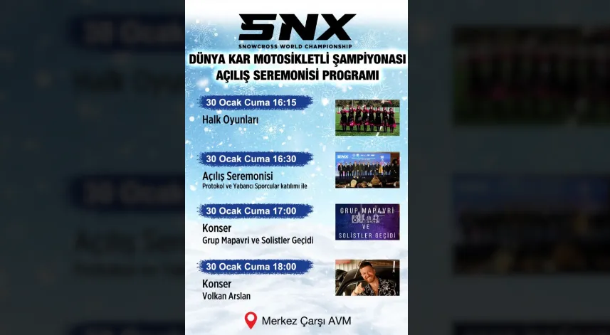 Rize’de Dünya Kar Motosikleti Şampiyonası Açılışı Sonrası Konser Coşkusu