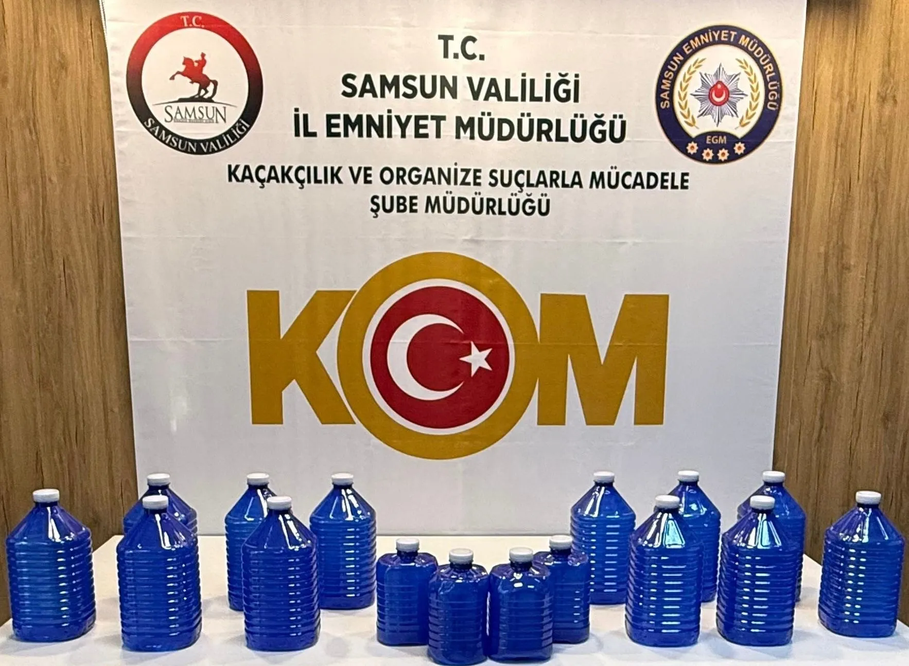 Samsun'da 70 litre etil alkol ele geçirildi