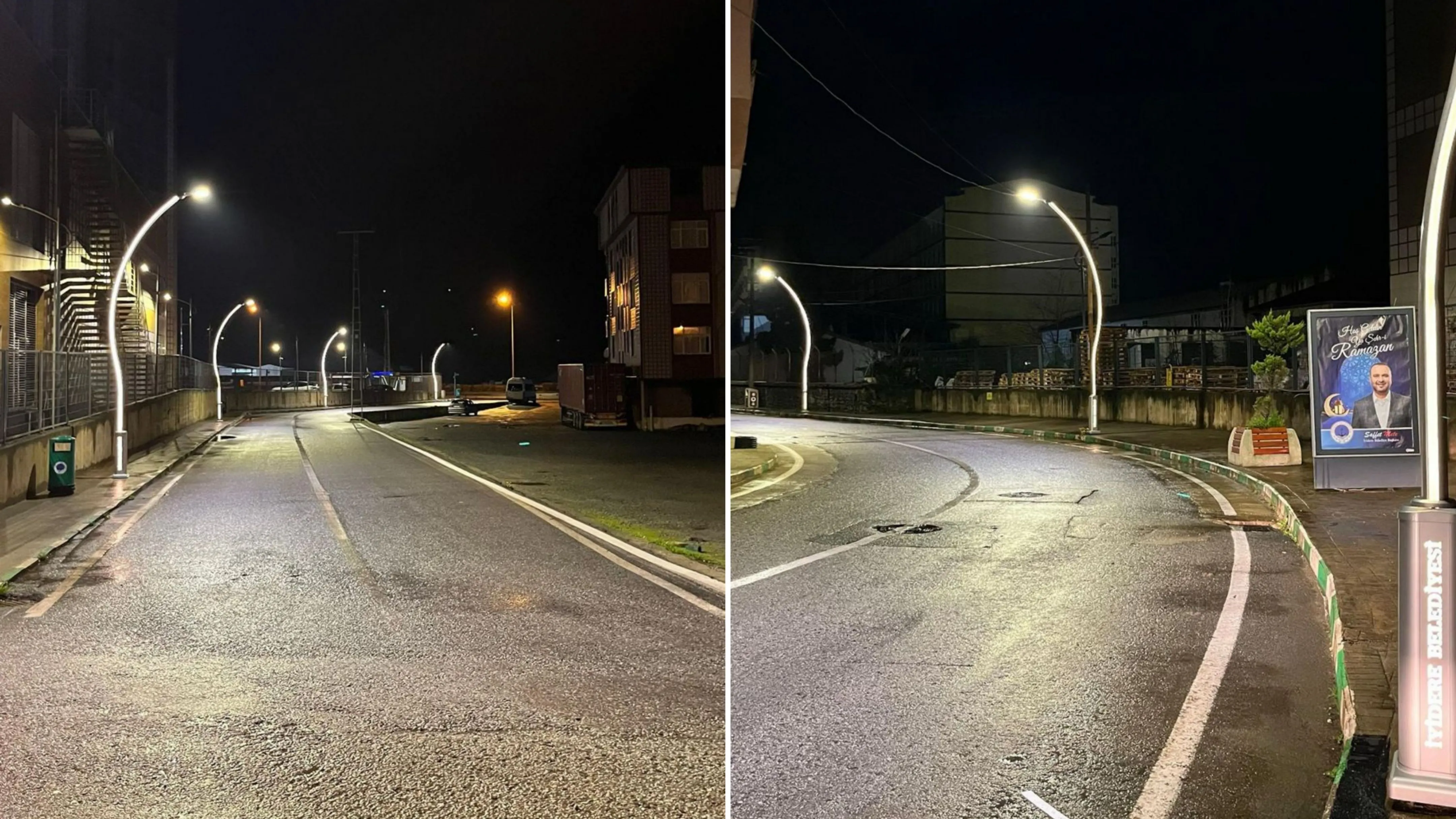 İyidere’de tüm sokaklar ışıklandı